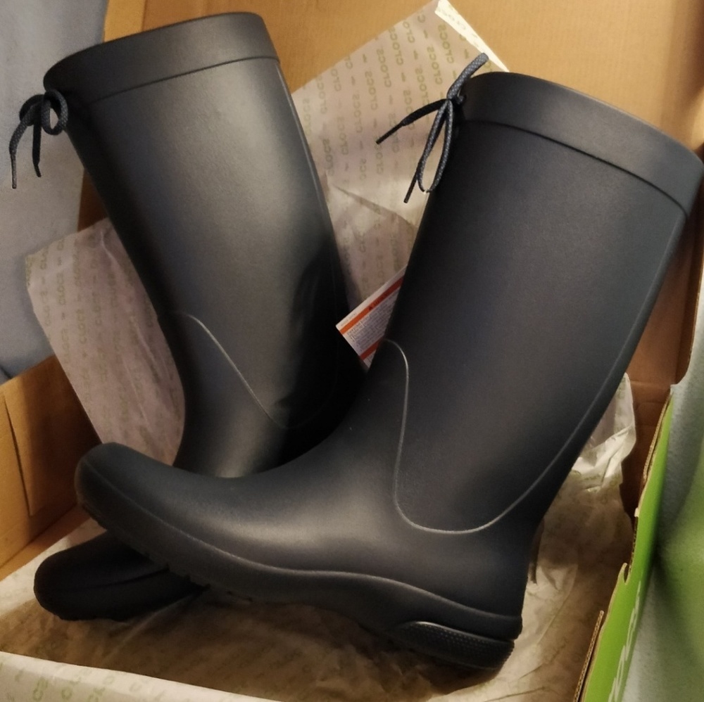 Crocs, Navy Rain Boots